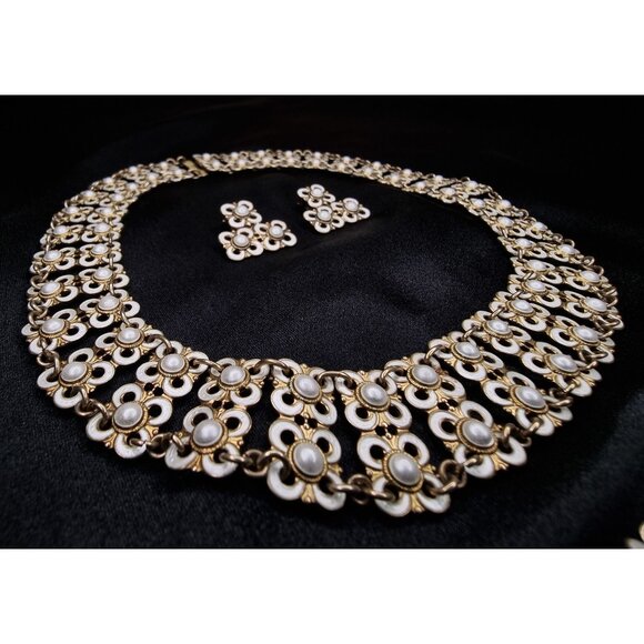 Vintage DAVID ANDERSEN 925 Norway Sterling Silver Enamel Necklace Bracelet & Ear - Picture 4 of 7